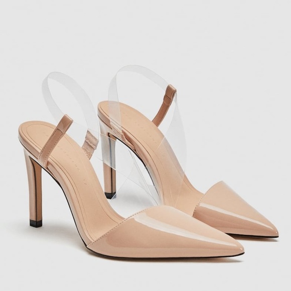 zara plastic heels